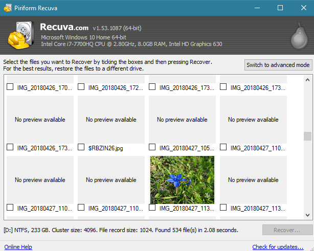 deleted files that can be recovered